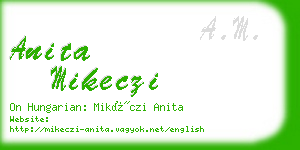 anita mikeczi business card